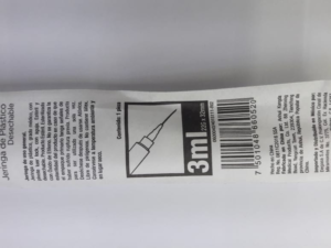 Jeringa 3ml Negra Protec
