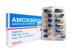 Amoxibron 500mg/8mg 12 cápsulas