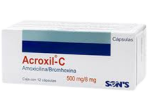 ACROXIL-C AMOXICILINA/BROMHEXINA CÁPSULAS 500