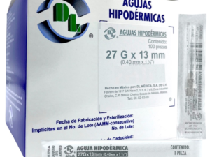 AGUJAS HIPODERMICAS 27G X 13 MM (Pastillero)